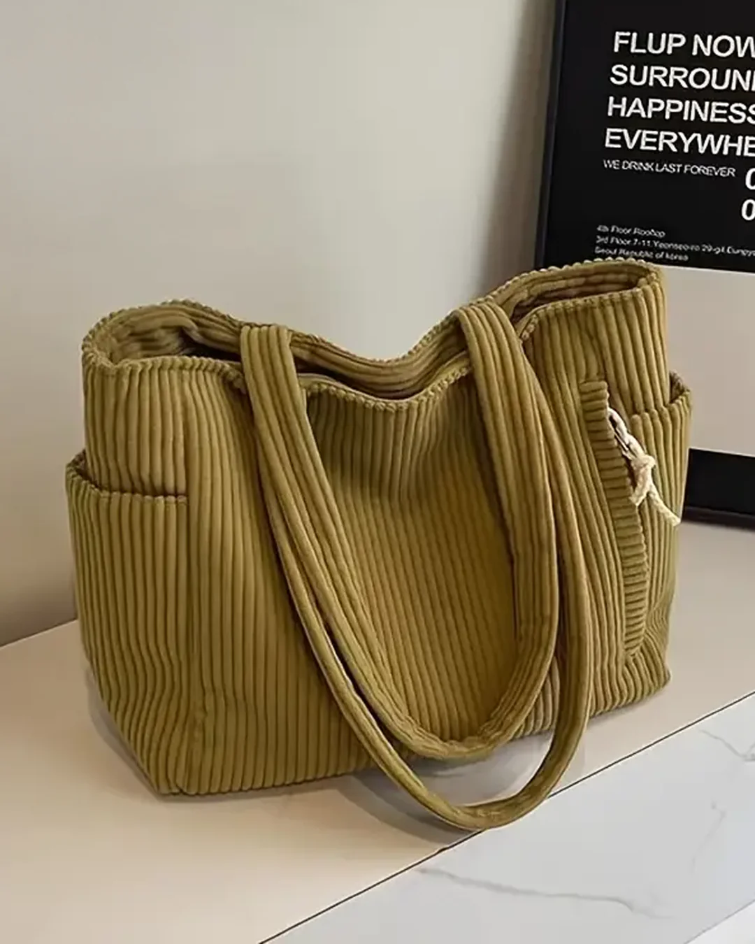 Elara - Bolso acanalado con detalle de cordón