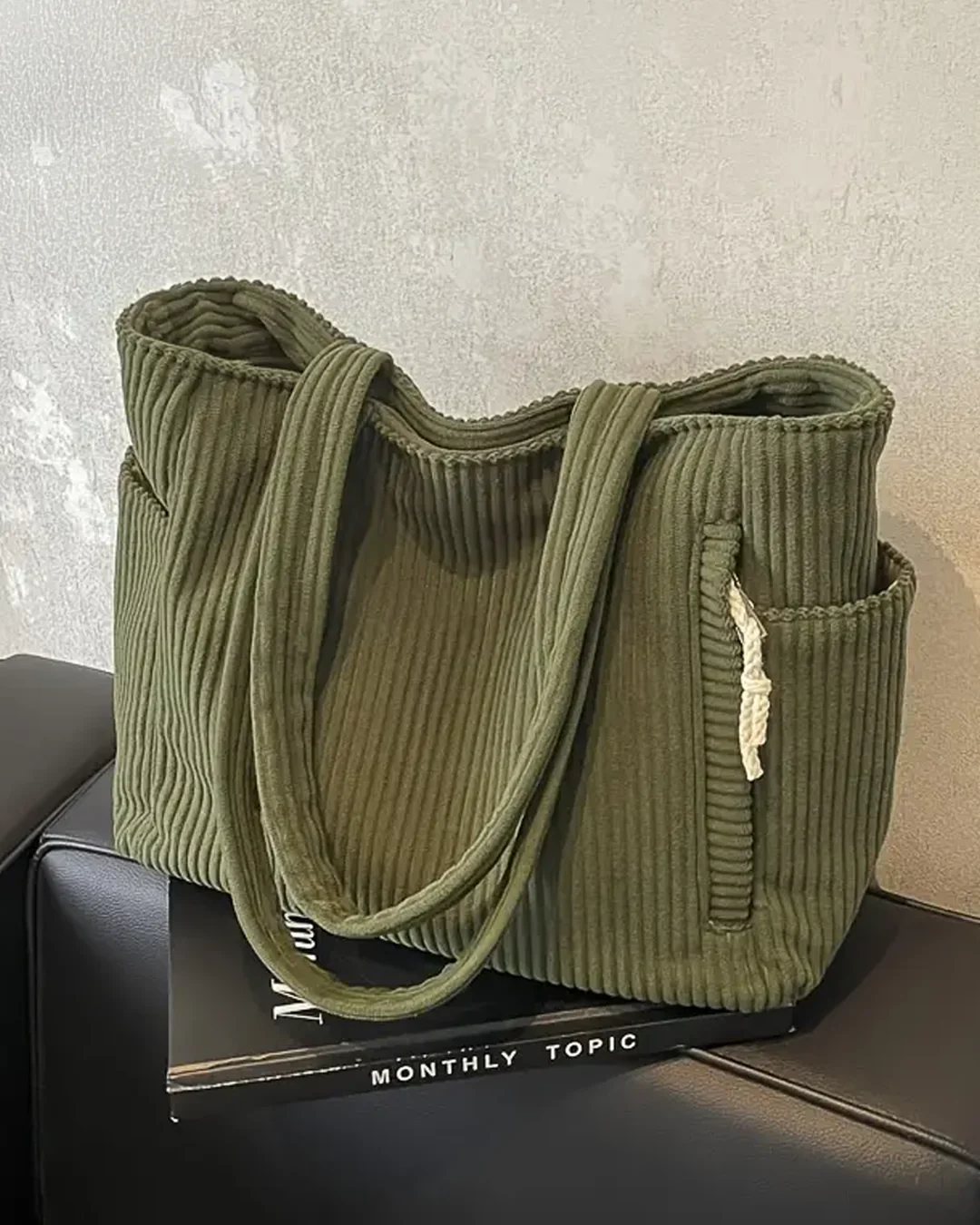 Elara - Bolso acanalado con detalle de cordón