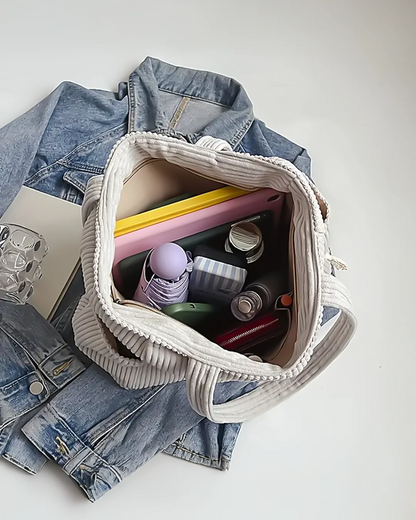 Elara - Bolso acanalado con detalle de cordón