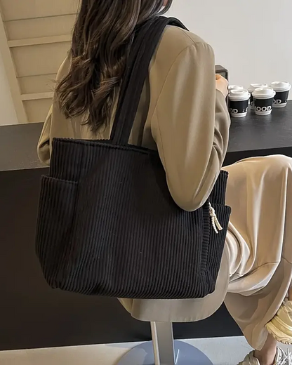 Elara - Bolso acanalado con detalle de cordón