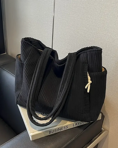Elara - Bolso acanalado con detalle de cordón